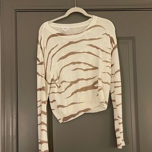 Le Lis Cream and Brown Sweater